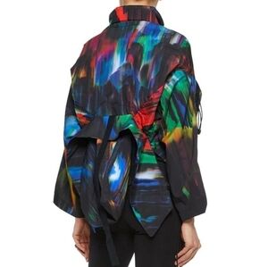 Y-3 Yohji Yamamoto x Adidas Asummetrical Multicolour Abstract Jacket Win…